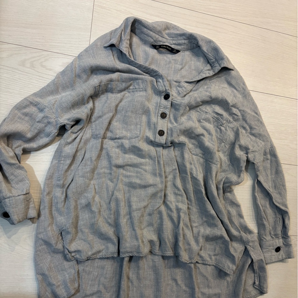 Zara Basic Soft Gray Top